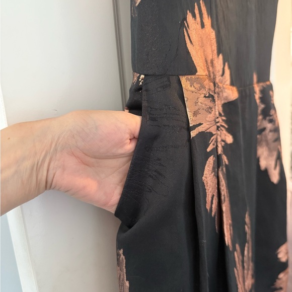 Nicole Miller Brand New Strapless Black and Copper Floral Dress - Picture 8 of 16